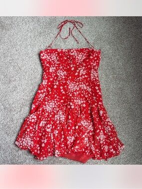 Zara Floral Halter Mini Dress